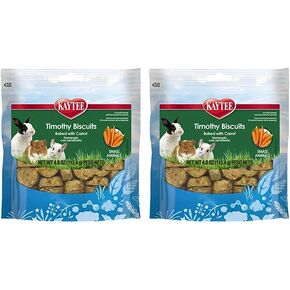 Kaytee Timothy Biscuits Baked Treat for Pet Guinea Pigs, Rabbits & Other Small Animals, Apple, 4 oz
