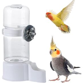 Automatic Pet Bird Water Feeder, Bird Water Dispenser for Cage, Bird Cage Suspended Automatic Water Dispenser, Bird Feeders for Parakeet Budgie Cockatiel Lovebirds Canary Finch