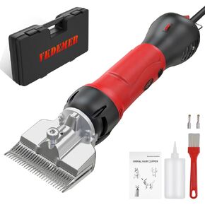 Horse Clippers,600W Professional Electric Horse Grooming Kit, Shaving Equine Clippers for Horses Goat Cattle Large Thick Coat Animals,6 Speeds Heavy Duty Farm Livestock Haircut Trimmer