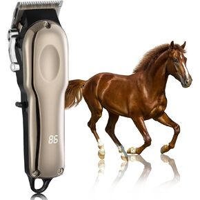 Horse Clippers Cordless Quiet, Professional Horse Trimmer Cordless With 4 Guide Guards, Electric Rechargeable Cordless Grooming Clippers for Horse, Powerful Livestock Clippers