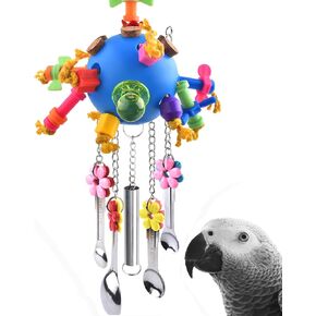 KATUMO Bird Toys, Parrot Pull Spoons Colorful Acrylic Stick Toys Bird Chew Toys for Amazon Parrot, African Grey, Conure, Caique, Quaker, Small Cockatoo, Mini Macaw, Eclectus and Similar Birds in Saudi Arabia