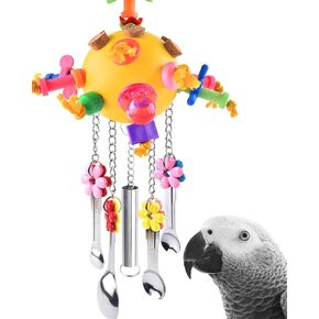 KATUMO Bird Toys, Parrot Pull Spoons Colorful Acrylic Stick Toys Bird Chew Toys for Amazon Parrot, African Grey, Conure, Caique, Quaker, Small Cockatoo, Mini Macaw, Eclectus and Similar Birds
