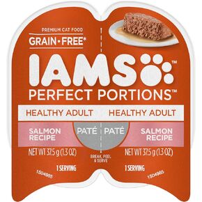 IAMS Perfect Portions Healthy Kitten Wet Cat Food with Chicken Recipe, Easy Peel Twin-Pack Trays, Pack of 24 (48 Total Servings)