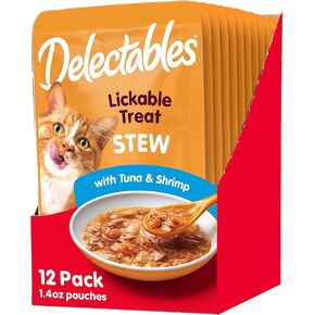 Hartz Delectables Stew Lickable Wet Cat Treats for Adult & Senior Cats, Variety Pack, 1.4 Ounce (Pack of 12)