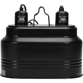 AIICIOO مضاعفة الإضاءة الزواحف المزدوجة - مصباح تسرب التنين الملتحي مصباح زواحف مزدوج القبة أقصى 160 واط Terrarium UVB الضوء الزواحف لخزان السلطعون الخزان السلطعون بالسلاحف in Kuwait