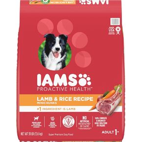 IAMS MINICHUNKS الكبار الكلب الكلب الغذاء لحم الضأن والأرز وصفة الكلب kibble ، 30 رطل. in Kuwait
