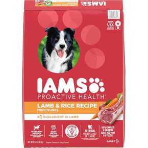 IAMS Minichunks Adult Dry Dog Food Lamb & Rice Recipe Dog Kibble, 30 lb. Bag