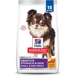 Hill's Science Diet Sensitive Stomach & Skin, Adult 1-6, Small & Mini Breeds Stomach & Skin Sensitivity Support, Dry Dog Food, Chicken Recipe, 4 lb Bag