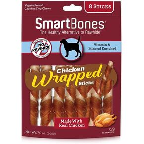 SmartBones Chicken-Wrapped Sticks, Treat Your Dog to a Rawhide-Free Chew Made with Real Chicken and Vegetables