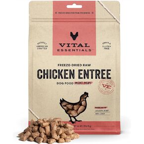 Vital Essentials Freeze Dried Raw Dog Food, Chicken Mini Nibs Entree, 5.5 oz