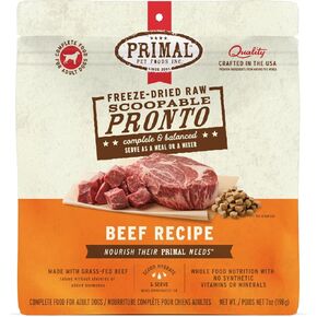 Primal Freeze Dried Puppy Dog Food, Pronto Mini Nuggets; Scoop & Serve, Complete & Balanced Meal; Also Use As Topper or Treat; Premium, Healthy, Grain Free, High Protein Raw Dog Food (25 oz)