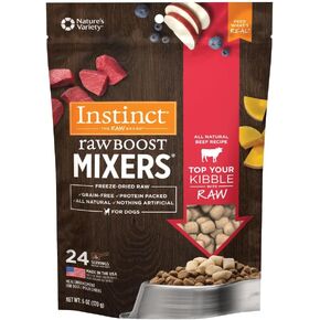 Instinct Raw Boost Mixers, Freeze Dried Dog Food Topper, Grain Free Recipe - All Natural Beef, 14 oz. Bag