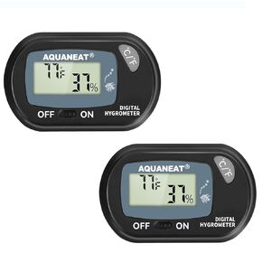 AQUANEAT Reptile Thermometer Hygrometer Digital Display Temperature and Humidity Moniter for Reptiles Rearing Box with Suction Cup