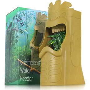 Reptile Drinking Water Feeder Filtration Fountain for Chameleon Gecko Lizard and Tree Frog, Comes with Low Level Sensor and 3-Layer Filtration and 2 Filter Boxs and 2 Filter Carbon Sponge