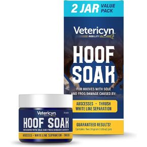 Vetericyn Hoof Soak for Hooves with Sole and Frog Damage Caused by Abscesses, White Line Separation, and Thrush. 30 Grams, 1 Pack