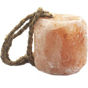 2 Pack Himalayan Salt Lick Natural Minerals Block on Rope for Horses,Cattles,Deer,Goat and Other Livestock Long Lasting Original Pink Salt Lick (4.8-6.6 lbs)