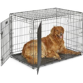 MidWest Homes for Pets Newly Enhanced Double Door iCrate Dog Crate, Includes Leak-Proof Pan, Floor Protecting Feet, Divider Panel & New Patented Features