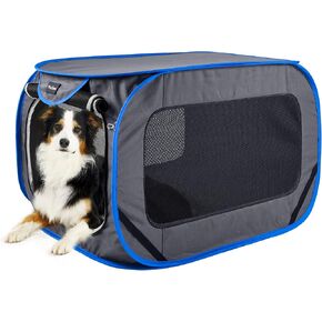 Large Pop Up Kennel,Collapsible Travel Pet Crate, Indoor and Outdoor Portable Dog Enclosure, Portable Pet Car Seat Kennel (Grey, Large) in Saudi Arabia