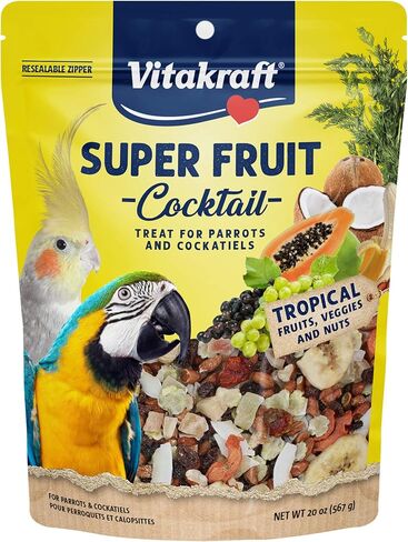 Vitakraft Fresh Super Fruit Cocktail - Tropical Parrot Fruit Blend - Parrot and Parakeet Treats Browns 1.25 Pound (Pack of 1) in Saudi Arabia