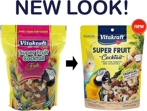 Vitakraft Fresh Super Fruit Cocktail - Tropical Parrot Fruit Blend - Parrot and Parakeet Treats Browns 1.25 Pound (Pack of 1) in Saudi Arabia