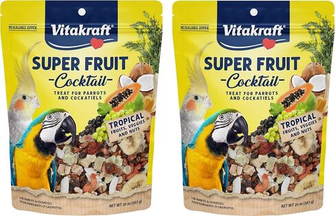 Vitakraft Fresh Super Fruit Cocktail - Tropical Parrot Fruit Blend - Parrot and Parakeet Treats Browns 1.25 Pound (Pack of 1) in Saudi Arabia