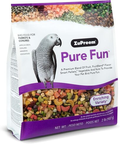 ZuPreem FruitBlend Bird Pellets, Daily Bird Food for Parrot, Conure, Caique, African Grey, Eclectus, Small Cockatoo, Core Nutrition for Medium Large Birds, Parrot Food (M/L, 3.5 lb) in Saudi Arabia