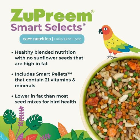 ZuPreem FruitBlend Bird Pellets, Daily Bird Food for Parrot, Conure, Caique, African Grey, Eclectus, Small Cockatoo, Core Nutrition for Medium Large Birds, Parrot Food (M/L, 3.5 lb) in Kuwait
