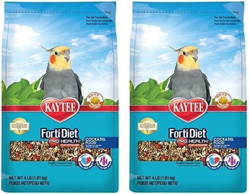 Kaytee Forti-Diet Pro Health Cockatiel Pet Bird Food with Safflower, 4 Pound (Pack of 2) in Saudi Arabia
