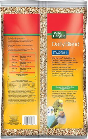 Wild Harvest Daily Blend Nutrition Diet for Parakeet, Canary and Finch, Orange flavored, 10 Pounds in Kuwait