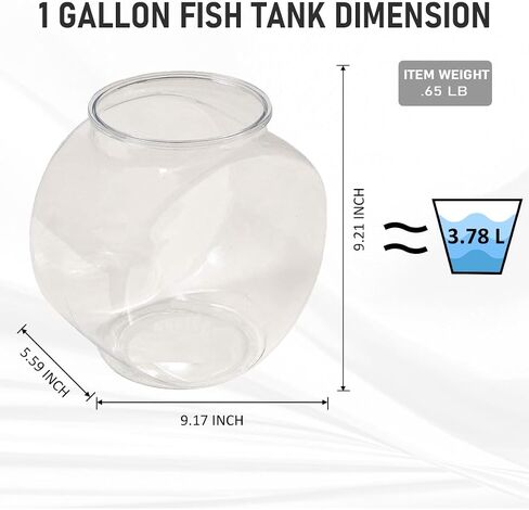 Koller Products 1-Gallon Fish Bowl, Shatterproof Plastic with Crystal Clear Clarity in Saudi Arabia
