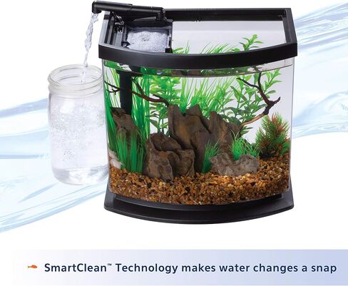 طقم خزان أسماك قوات صغيرة مصغرة مع تقنية SmartClean ، الأسود ، 5 جالون in Kuwait
