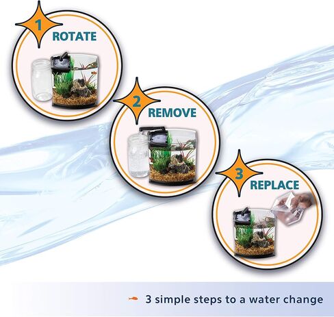 طقم خزان أسماك قوات صغيرة مصغرة مع تقنية SmartClean ، الأسود ، 5 جالون in Kuwait