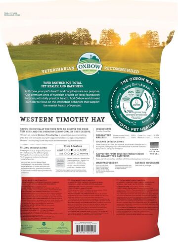 Oxbow Animal Health Western Timothy Hay, All Natural Hay for Rabbits, Guinea Pigs, Chinchillas, Hamsters & Gerbils, 90 oz in Saudi Arabia