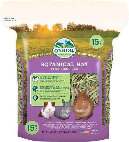 Oxbow Animal Health Botanical Western Timothy Hay - All Natural Hay for Rabbits, Guinea Pigs, Chinchillas, Hamsters & Gerbils - 15 oz. (Pack of 2) in Saudi Arabia