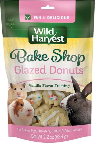 Wild Harvest Food And Unique Edible Treats for Guinea Pigs, Hamsters, Gerbils, and Adult Rabbits, Glazed Donuts, 0.14 pounds, 2.2 Ounce (Pack of 1) in Saudi Arabia
