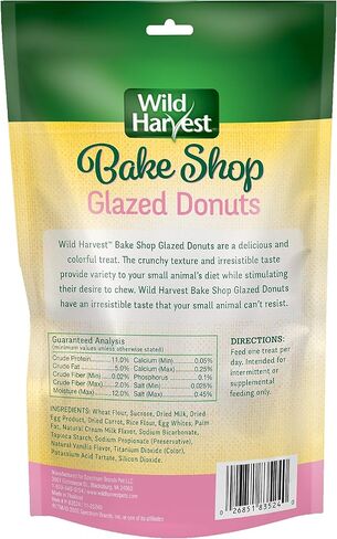 Wild Harvest Food And Unique Edible Treats for Guinea Pigs, Hamsters, Gerbils, and Adult Rabbits, Glazed Donuts, 0.14 pounds, 2.2 Ounce (Pack of 1) in Saudi Arabia