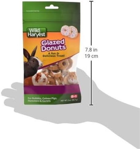 Wild Harvest Food And Unique Edible Treats for Guinea Pigs, Hamsters, Gerbils, and Adult Rabbits, Glazed Donuts, 0.14 pounds, 2.2 Ounce (Pack of 1) in Saudi Arabia