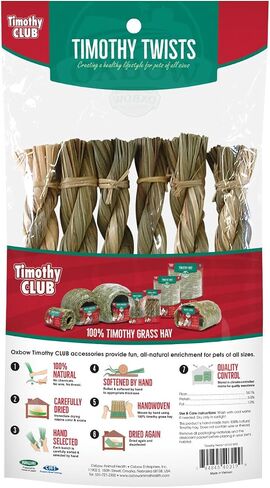 Oxbow Animal Health Timothy Club Timothy Twists 6 Count (Pack of 2) in Kuwait