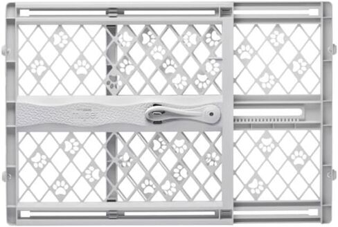 MYPET North States Paws Portable Pet Gate: 26-40" Wide. Pressure Mount. No tools needed. Made in USA. Dog Gate 23" Tall, Expandable, Durable Dog Gates for Doorways, Light Gray in Saudi Arabia