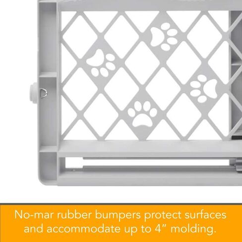 MYPET North States Paws Portable Pet Gate: 26-40" Wide. Pressure Mount. No tools needed. Made in USA. Dog Gate 23" Tall, Expandable, Durable Dog Gates for Doorways, Light Gray in Saudi Arabia