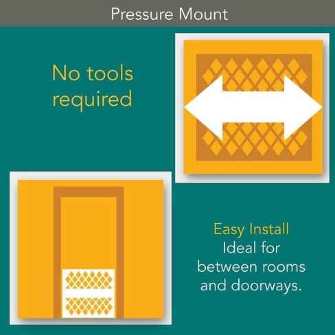 MYPET North States Paws Portable Pet Gate: 26-40" Wide. Pressure Mount. No tools needed. Made in USA. Dog Gate 23" Tall, Expandable, Durable Dog Gates for Doorways, Light Gray in Saudi Arabia