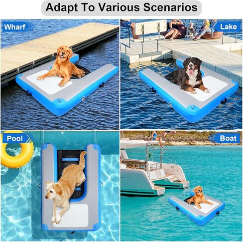 Inflatable Dog Water Ramp Pool Float Floating Ramps for Dogs Water Ladder Steps Ideal for Pools, Lakes, Boats and Docks, with Non-Slip Pad in Saudi Arabia