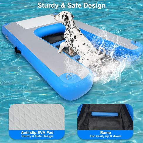 Inflatable Dog Water Ramp Pool Float Floating Ramps for Dogs Water Ladder Steps Ideal for Pools, Lakes, Boats and Docks, with Non-Slip Pad in Saudi Arabia