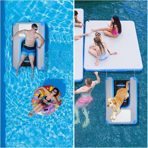 Inflatable Dog Water Ramp Pool Float Floating Ramps for Dogs Water Ladder Steps Ideal for Pools, Lakes, Boats and Docks, with Non-Slip Pad in Saudi Arabia