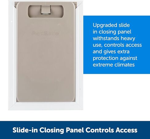 PetSafe Extreme Weather Aluminum Dog Door, Energy-Efficient, 3 Flaps for Insulation, Large, for Exterior Doors, Built for Extreme Weather (White - Large) in Saudi Arabia