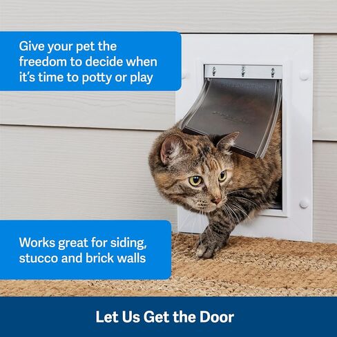 PetSafe Never Rust Wall Entry Pet Door - Telescoping Frame - Insulates Better Than Metal, Energy Efficient - Interior & Exterior Walls, Weatherproof, Easy to Install & Clean (White - Large) in Saudi Arabia