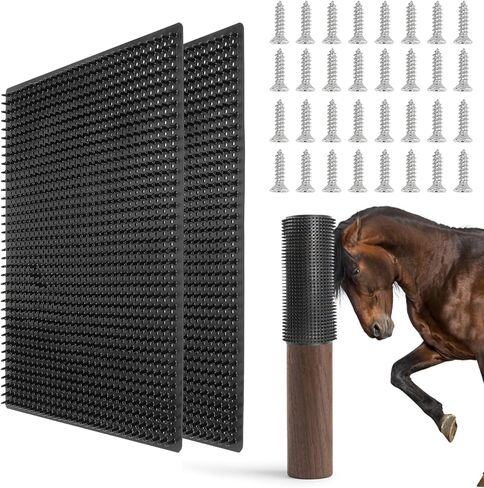 Horse Scratching Post Pad,Equine & Bovine Scratcher Panels, Soft Touch Itch Relief Pad for Small Farm Animal Goat Sheep Cow Pig-2 Pack in Saudi Arabia