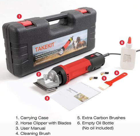 Horse Clippers, 600W Professional Heavy Duty Horse Body Clippers, 6-Speeds Large Livestock Clippers for Body Clipping Horse Equine Cattle and Thick Coat Animals in Kuwait