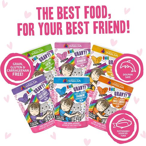 Weruva B.F.F. OMG - Best Feline Friend Oh My Gravy!, Rainbow A Gogo Variety Pack! Cat Food, 3oz Pouch (Pack of 12) in Saudi Arabia