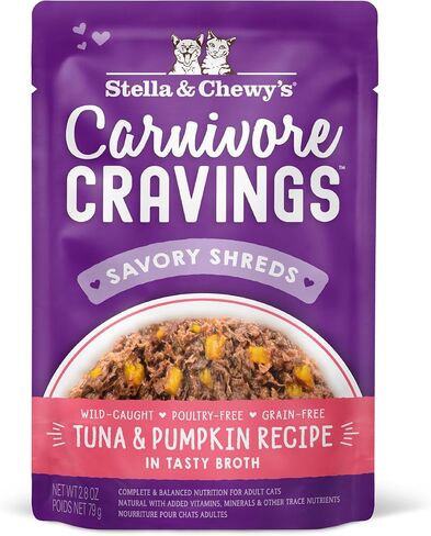 Stella & Chewy's Carnivore Cravings Wet Cat Food - Premium Pouches - Grain Free, High Protein Salmon, Tuna & Mackerel - Perfect For Picky Eaters - Complete Meal or Topper (2.8 oz, 24 Pack) in Saudi Arabia